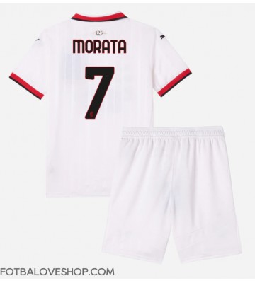 AC Milan Alvaro Morata #7 Dětské Venkovní Dres 2024-25 Krátký Rukáv (+ trenýrky)